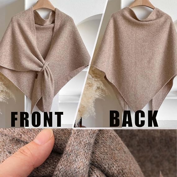 Shawl Wraps for Women, 2026 Pashmina Wraps for Women, Cashmere Wrap Knitted Shawls Shoulder Top Sweater Shawl Scarf (khaki)
