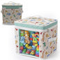 12" Soft Side Zipper Toy Storage Bag, Quilt Pattern Cloth Cube, Reusable, Clear Bag, Playroom, Bedroom & Puzzles Board Game Organizers And Storage Bin, Zoo & Animals Design - color: Zoo