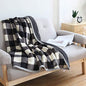 Buffalo Check Sherpa Throw 80'' x 60''- Soft Plush Flannel Blanket Throws for Bed/Couch/Sofa/Office/Camping - color: A-black/White Plaid, size: 60''x80''
