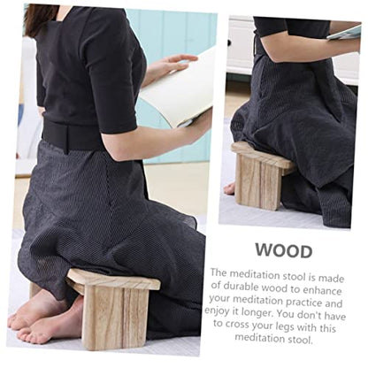 Abaodam Wooden Meditation Bench Kneeling Chair Non-Slip Stool for Home Zen Stool Folding Kneel