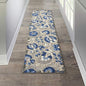 Nourison Home Aloha Natural Blue 2'3" x 8' Area Rug - Easy Clean, Non Shedding, Bed Room, Living Room, Dining Room, Kitchen (8' Runner) - color: Natural Blue, size: 2' x 8' (Runner)