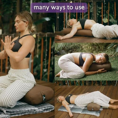 Hugger Mugger Standard Yoga Bolster - Firm, Supportive, Handmade, Durable - color: Blue