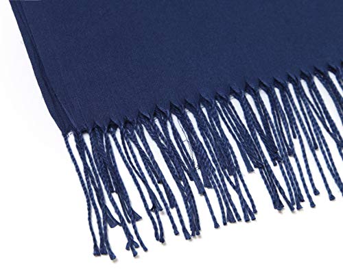 Cindy & Wendy Pashmina Shawls and Wraps Scarf for Women Soft Large Winter Shawl for Evening Dress Wedding Party - color: Navy