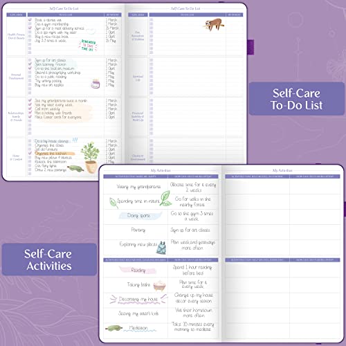 Legend Self-Care Journal – Guided Daily Reflection Journal to Support Mental & Physical Health – Daily Mood, Meditation & Personal Development Notebook – 7.1x10.5”, Lasts 3 Months (Purple) - color: Purple