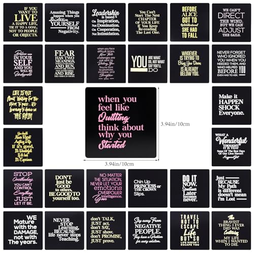 Knana 60Pcs Daily Affirmations Cards Affirmations cards for women, Affirmations Cards for Meditation Exercises, Inspirational Cards, Meditation Cards (Black)
