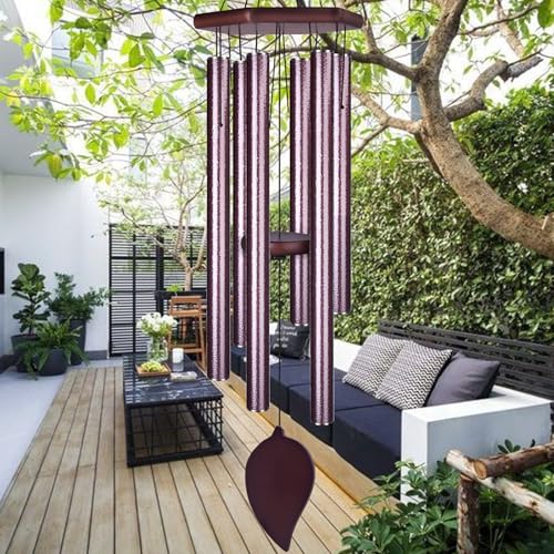 Sympathy Wind Chimes for Outside Deep Tone, Memorial Loss of a Loved, Large Wind Chimes with 6 Thicken Tubes & Hook, Outdoor Gifts Mother, Garden Decor - size: 38IN Bronze