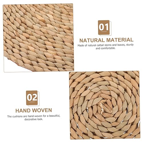 Mobestech Hand Woven Meditation Pillow Cushion for Yoga and Meditation Comfortable Woven Seating Mat for Home Design for Relaxation and Mindfulness