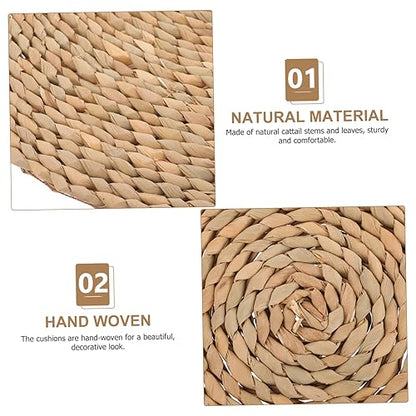 Mobestech Hand Woven Meditation Pillow Cushion for Yoga and Meditation Comfortable Woven Seating Mat for Home Design for Relaxation and Mindfulness