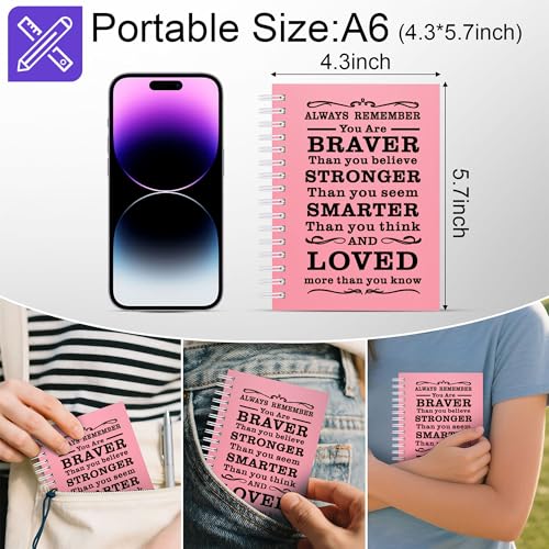 3Pcs A6 Spiral Notebook,Inspirational Journal,Motivational Journal for Women Men,Spiral Journal Notebook College Ruled Daily Diary for School,Travel,Business,Work (3Pcs-A6 Always Pink) - color: 3pcs-a6 Always Pink