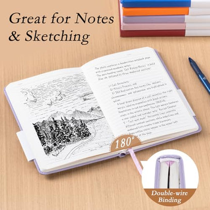deli A5 Lined Journal Notebook, 160 Pages Hardcover Writing Notebook, 5.5"x8.2" College Ruled Notebook for Office, School, Work Notes (Purple) - color: Purple