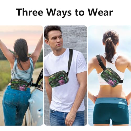 Small Travel Fanny Pack with Adjustable Strap Unisex Meditation Relaxation Pattern Waist Pack for Running, Hiking