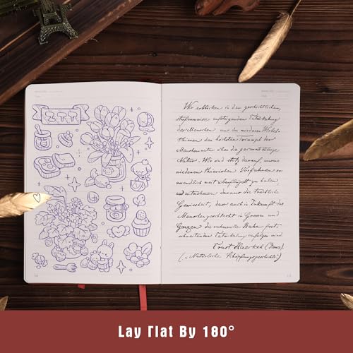 TIEFOSSI Lined Journal Notebook for Women Men, Leather Journal with Pen, A5 Evil Eye Hardcover Notebook for Work, Journaling, Travel & School, 100 GSM Thick Paper, 320 Numbered Pages, 6.2 x 8.3 in - color: Brown