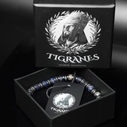 Tigranes Premium Natural Stone Bracelet Collection – Handmade Gemstone Jewelry in Luxury Branded Gift Box - style: Sodalite