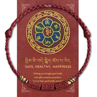 yautja Tibetan Buddhist Lucky Red String Bracelets Spiritual Protection Handmade Adjustable Red Buddha Bracelet Yoga Prayer Cinnabar Beads Amulet Bracelet Evil Protection Women Jewelry Gift for Health Charm Wealth Good Fortune - color: winered with talism
