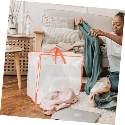 BESPORTBLE Transparent Storage Bag for Quilts Comforters and Clothes Large Capacity Organizer with Window and Zipper for Moving and Travel