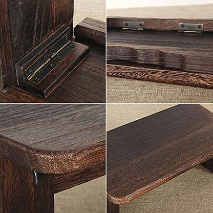 Solid Wood Meditation Bench, Portable Seiza Kneeling Stool, Detachable Legs or Hinged Folding Legs, Original Ergonomic Design - color: A