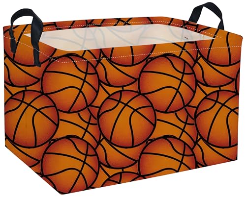 Rectangular Basketball Baskets Gift Basket Empty Kids Storage Bins Baby Boy Basket Kids Toy Storage Bin Organizer Box Basketball Room Decor for Home(Basketballs) - color: Basketballs