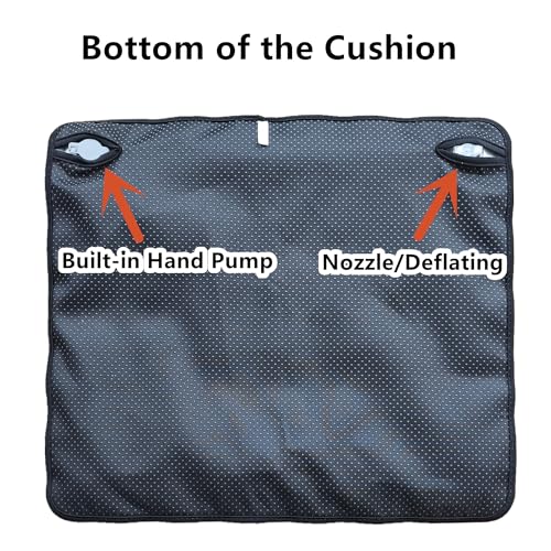 Inflatable Travel Seat Cushion, Built-in Air Pump Car Airplane Chair Cushion for Long Flight Driving Sitting, Office Chair Wheelchair, Pressure Sore Relief, for Sciatica,Coccyx & Buttock Bed Sore SC01
