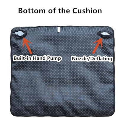 Inflatable Travel Seat Cushion, Built-in Air Pump Car Airplane Chair Cushion for Long Flight Driving Sitting, Office Chair Wheelchair, Pressure Sore Relief, for Sciatica,Coccyx & Buttock Bed Sore SC01