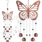 Cinnvoice 24 Inch Metal Wind Chimes for Outside Decor with S Hook, Birthday Gift for Women Men Bronze Memorial Gift with 12 Bell for Patio Garden Yard Lawn Front Yard Housewarming(Butterfly) - style: Butterfly