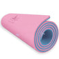 Hatha Yoga Extra Thick TPE Yoga Mat - 72"x 32" Thickness 1/2 Inch -Eco Friendly SGS Certified - With High Density Anti-Tear Exercise Bolster For Home Gym Travel & Floor Outside - color: Pink/Blue