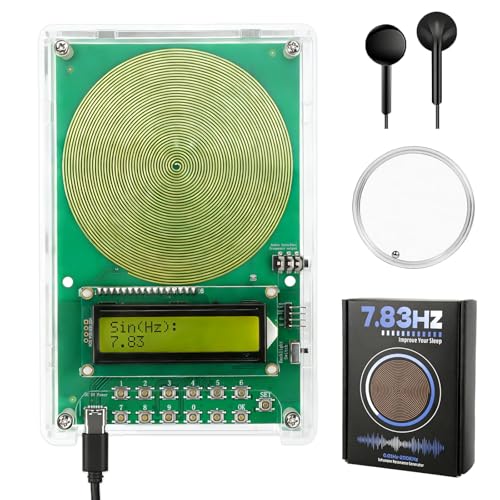 Frequency Generator for Healing | 7.83Hz Schumann Resonance Frequency Generator | Adjustable 0.01Hz–200kHz Sound Therapy Device with Acrylic Case for Sleep, Meditation & Relaxation
