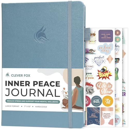 Clever Fox Inner Peace Journal – Guided Stress & Anxiety Relief Journal with Prompts – Healing & Self-Discovery Notebook for Women & Men (Aquamarine) - color: Aquamarine