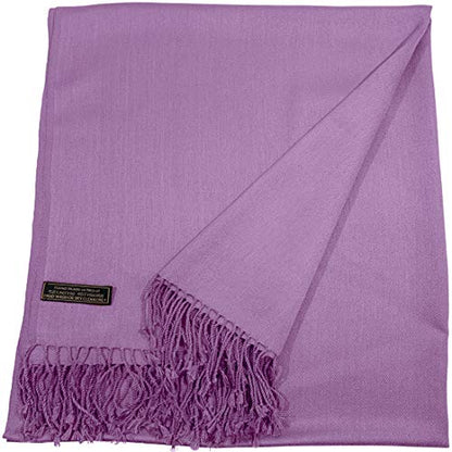 CJ Apparel Solid Color Tassels Design Nepalese Shawl Scarf Wrap Stole Throw Head Wrap Pashmina Gift Hand Made in Nepal New - color: Magenta