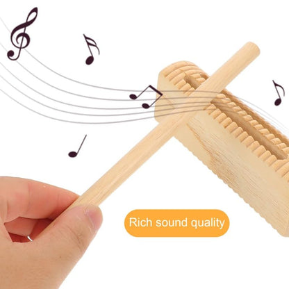 Dual-Tone Wood Rhythm Block Percussion Instrument – Hand-Polished Solid Wood Tone Block with Mallet – 1-Piece Wooden Rhythm Block for Family Music, Classroom & Performance