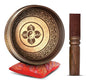 Tibetan Singing Bowl Set - Easy To Play Authentic Handcrafted For Meditation Sound Chakra Yoga Healing 4 Inches By Himalayan Bazaar (Brown and Maroon) - color: Brown - Maroon
