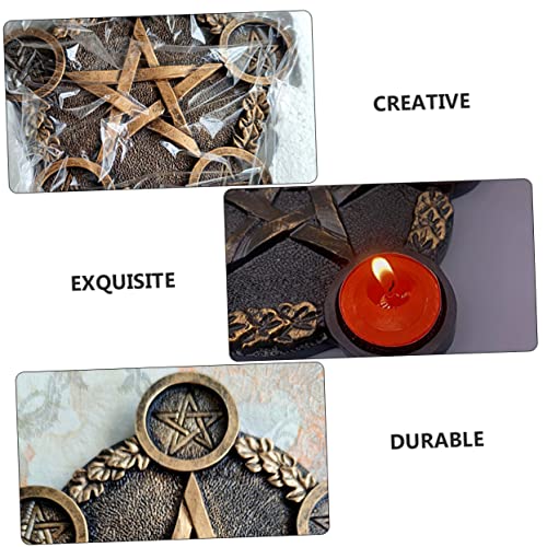 Alipis Pentacle Star Candleholder Creative Decorative Candle Base for Religious Rituals and Altar Decor Copper Finish Sacrifice Prop for Mysterious Atmosphere and Lasting Use