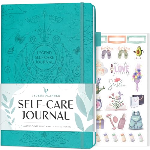 Legend Self-Care Journal – Guided Daily Reflection Journal to Support Mental & Physical Health – Daily Mood, Meditation & Personal Development Notebook – 7.1x10.5”, Lasts 3 Months (Turquoise) - color: Turquoise