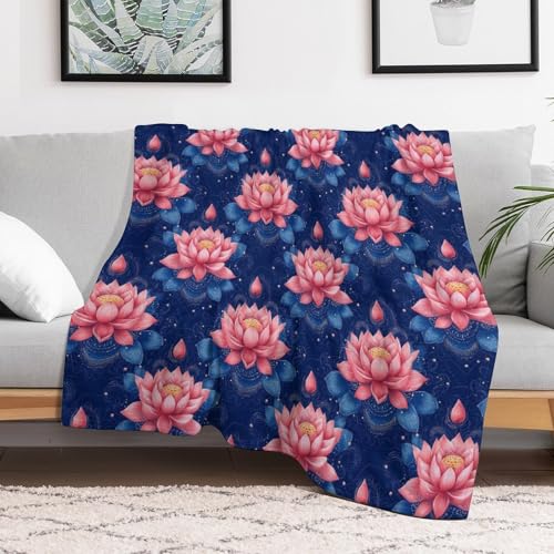 Yoga Meditation Lotus Throw Blankets Bed Blanket Couch Decorative Throw Blankets Soft Living Room Bedroom - size: 50"*60"（130*150cm）