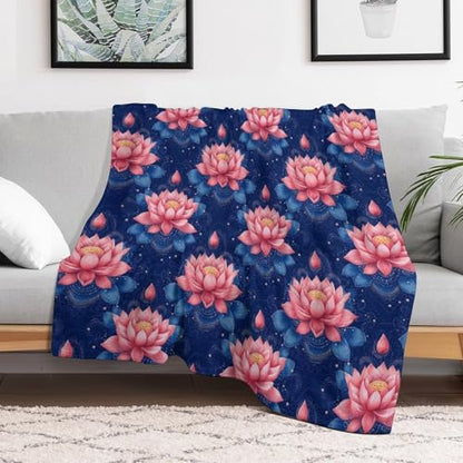 Yoga Meditation Lotus Throw Blankets Bed Blanket Couch Decorative Throw Blankets Soft Living Room Bedroom - size: 50"*60"（130*150cm）