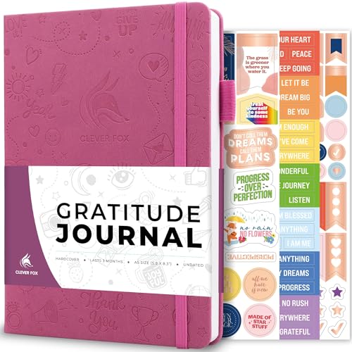 Clever Fox Gratitude Journal – Happiness, Positivity & Affirmation Daily Journal – Inspirational Daily Notebook – 3 Months, A5 (Violet Blossom) - color: Violet Blossom, size: A5 (5.8″ x 8.3″)