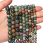 About 45pcs 8mm Natural Stone Beads Indian Agate Beads Energy Crystal Healing Power Gemstone for Jewelry Making, DIY Bracelet Necklace - color: Indian Agate, size: 8mm