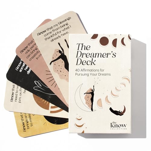 The Know Collection Dreamer's Deck Affirmation Cards, 40 Positive Daily Affirmations for Mindfulness and Motivation, Inspirational Oracle Deck for Self-Care and Manifestation, Birthday Gift for Mom