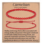 QOGIR 2pcs Handmade Healing Bracelet, Natural Gem Stone Crystal Elastic Bracelet - color: Carnelian(Vitality and Energy), size: 4mm