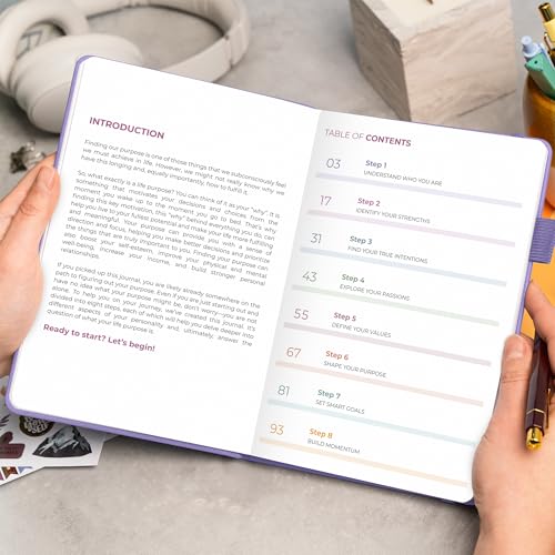 Clever Fox Purpose Seeker Journal – Guided Manifestation & Life Reflection Planner for Daily Self-Exploration, Goal-Setting & Gratitude (Lavender) - color: Lavender