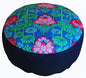 Meditation Cushion Zafu Pillow Buckwheat & Kapok Fill - Limited Edition Lotus Lake Blossom Pink Blue - color: Lotus Blossom Blue