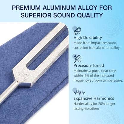 Chakra Tuning Forks Set for Healing – 7 Chakra Frequencies 126.22Hz to 221.23Hz | Precision-Machined Aluminum Alloy | Made in USA |Chakra Healing, Sound Therapy, Reiki, Yoga, Energy Balancing Tools. - size: Chakra - 7 Piece Set
