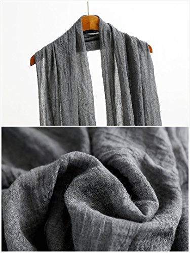 Jeelow Solid Color Scarf Wrap Shawl for Women Men – Soft Lightweight Head Scarf, All Season, Travel Beach Office Daily Wear - color: Dark Grey