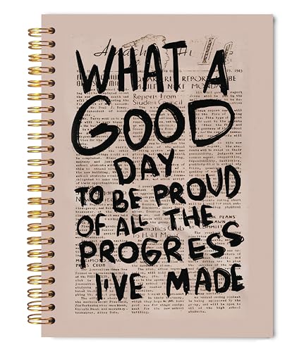 Welshower Motivational Spiral Notebook Journal, Inspirational Positive Journal for Women Men, What a Good Day to Be Proud of All the Progress I've Made Notebook, 5.5x8.3 Inch - color: Inspirational Notebook 03