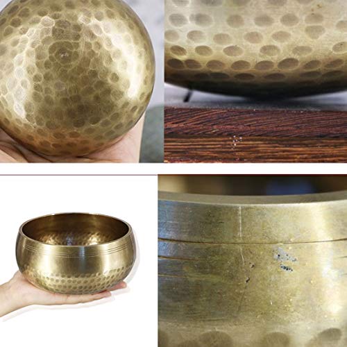 Healing Meditation Yoga Bowl Set Decorative-Wall-Dishes Resonancewith Mallet Handmade Tibetan Singing Bowl (Size : 8CM) ()