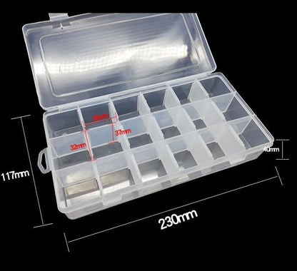 Kamay's Adjustable XL18 Compartment Slot Plastic Craft Storage Box Thick Hard Plastic Hobby Craft Storage Box Case With Snap Lock Ideal For Small Items - style: XL18 Compartment Slot