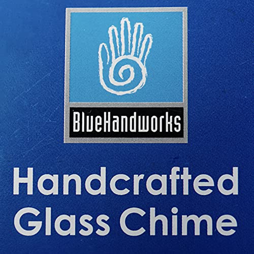 Blue Handworks Sea Glass and Driftwood Chime - Sandblasted Glass and Found Wood Hand Crafted Wind Chime