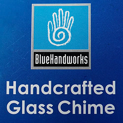 Blue Handworks Sea Glass and Driftwood Chime - Sandblasted Glass and Found Wood Hand Crafted Wind Chime