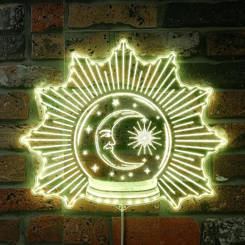 ADVPRO Crystal Ball Moon Star Psychic RGB Dynamic Glam LED Sign - Cut-to-Edge Shape - Smart 3D Wall Decoration - Multicolor Dynamic Signage st06s86-fnd-i0201-c - color: Crystal Ball, size: 4) Extra Large