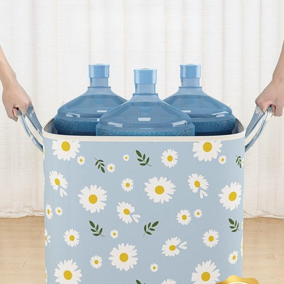 1pack Large Blue Foldable Clothes Storage Bag with Zipper & Handles - Quilt Organizer for Bedding, Blankets & Wardrobe