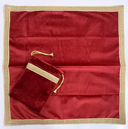 SMMS Spiritual Velvet Table Cloth Altar Tarot Spread (Maroon, Medium- 61cm*61cm/ 24inch*24inch) - color: Maroon, size: Medium- 61cm*61cm/ 24inch*24inch